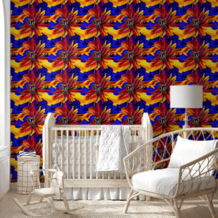 Floral Byzantine Flammenblume Regalmuster Chic Tapete