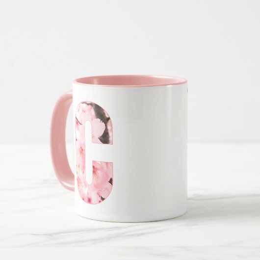 Floral C Initial Mug | Personalized Name & Traits Tasse (Vorderseite Links)