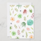 Floral Cactus Baby Shower Einladung (Rückseite)