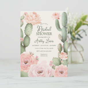 Floral Cactus Fiesta Bridal Boho Einladung