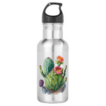 Floral Cactus Stainless Steel Water Bottles