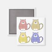 Floral Calico Kitty Magnet (Vorderseite/Rückseite)