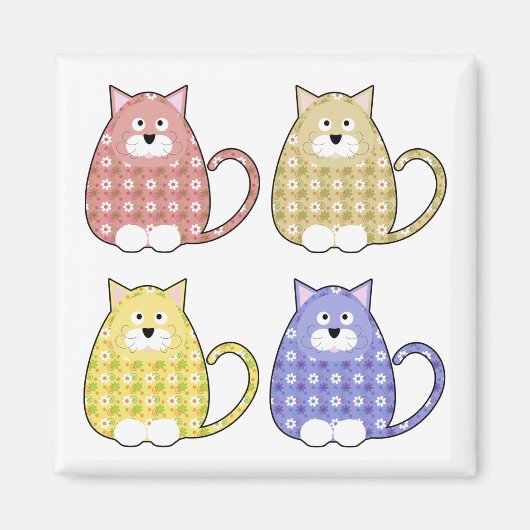 Floral Calico Kitty Magnet (Vorne)