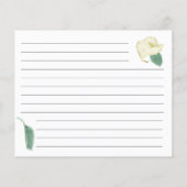 Floral Calla Lilies Grüne Weinkarte Flyer (Hinten)