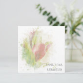 *~* Floral Calla Lily AR12 FOTO RSVP + QR Hochzeit Einladung (Stehend Vorderseite)