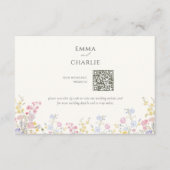 Floral Calligraphy QR Code Wedding Website Begleitkarte (Vorderseite)