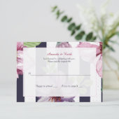 Floral Cameo Response Cards Einladung (Stehend Vorderseite)