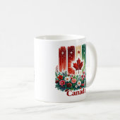Floral Canada Day | Cute Canadian Flag Kaffeetasse (VorderseiteRechts)