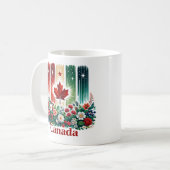 Floral Canada Day | Cute Canadian Flag Kaffeetasse (Vorderseite Links)