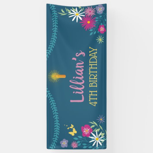 Floral Candle Birthday Banner (Vertikal)