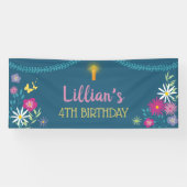 Floral Candle Birthday Banner (Horizontal)