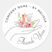 Floral Candle Vielen Dank Runder Aufkleber (Vorderseite)