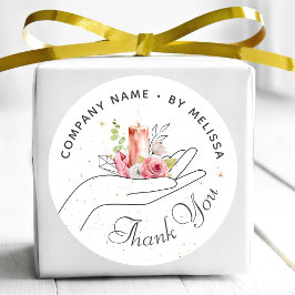 Floral Candle Vielen Dank Runder Aufkleber