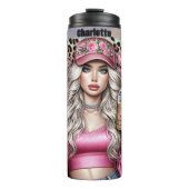 Floral Cap Kaffee Leopard Chic Thermosbecher (Vorderseite)