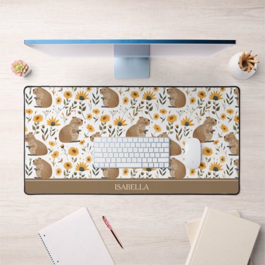 Floral Capybara Desk Mat Schreibtischunterlage (Büro 1)