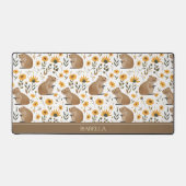 Floral Capybara Desk Mat Schreibtischunterlage (Vorderseite)