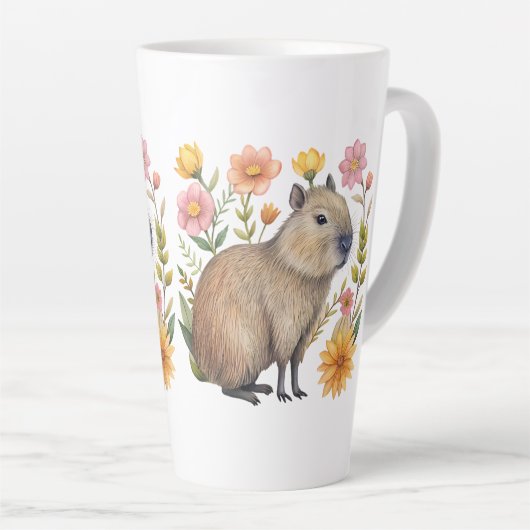 Floral Capybara Milchtasse (Rechte Ecke)