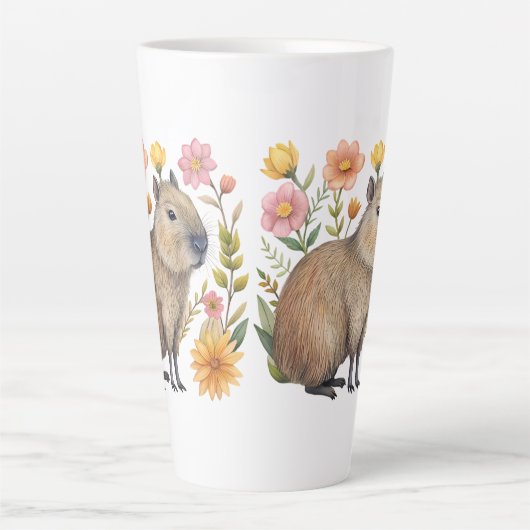 Floral Capybara Milchtasse (Vorderseite)