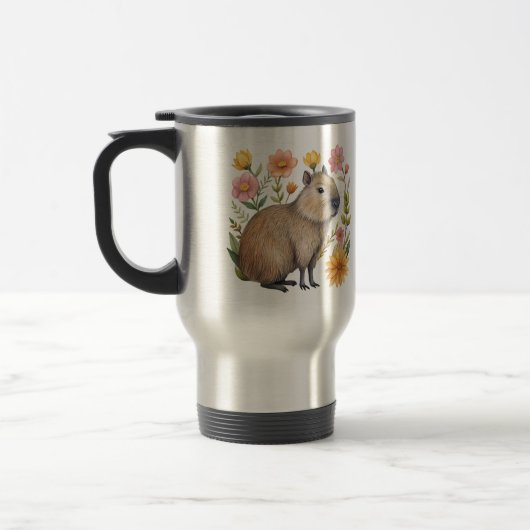 Floral Capybara Tasse (Links)