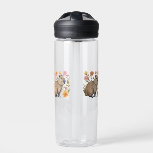 Floral Capybara Trinkflasche (Vorderseite)