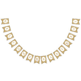 Floral Carriage Baby Boy Bunting Banner | Neutral