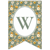 Floral Carriage Baby Boy Bunting Banner | Sage (Erste Fahne)