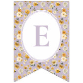Floral Carriage Baby Shower Lavender Welcome Wimpelkette (Zweite Fahne)