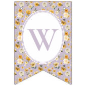 Floral Carriage Baby Shower Lavender Welcome Wimpelkette (Erste Fahne)