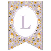 Floral Carriage Baby Shower Lavender Welcome Wimpelkette (Dritte Fahne)