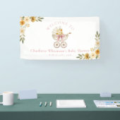 Floral Carriage Baby Shower Welcome Banner | Blush (Messe)