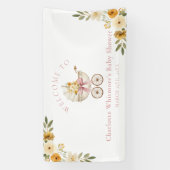 Floral Carriage Baby Shower Welcome Banner | Blush (Vertikal)