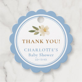 Floral Carriage Thank You Tag | Blue Baby Shower Geschenkanhänger