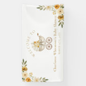 Floral Carriage Welcome Baby Shower | Neutral Banner (Vertikal)