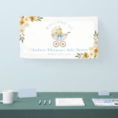 Floral Carriage Welcome Banner | Baby Blue Shower  (Messe)