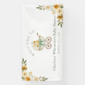 Floral Carriage Welcome Banner | Sage Green (Vertikal)