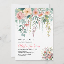 Floral Cascade Retirement Party Invitation Einladung