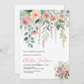 Floral Cascade Retirement Party Invitation  Einladung (Vorne/Hinten)
