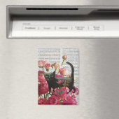 Floral Cat Collage Wall Art Surreal Decor Magnet (In Situ (Geschirrspüler))