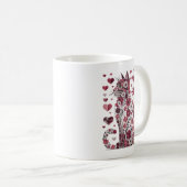 Floral Cat Heart Romantic Aesthetic Love Art Kaffeetasse (VorderseiteRechts)