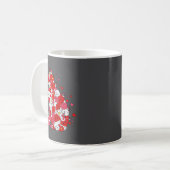 Floral Cat Heart Valentines Day Meow Kitty Kitten  Kaffeetasse (Vorderseite Links)