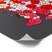 Floral Cat Heart Valentines Day Meow Kitty Kitten  Poster (Ecke)