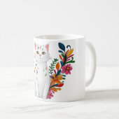 Floral Cat Kaffeetasse (VorderseiteRechts)
