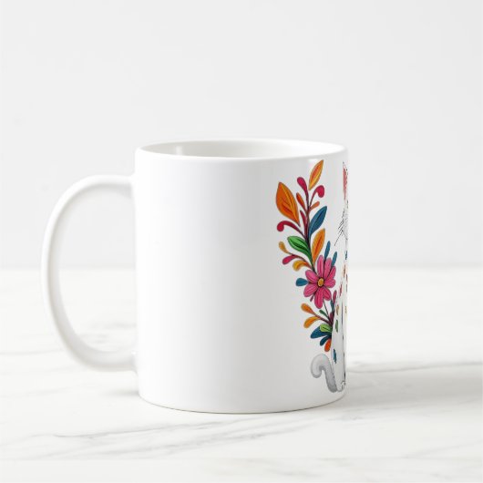 Floral Cat Kaffeetasse (Links)