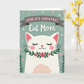 Floral Cat Mothers Day Card Karte (Gelbe Blume)