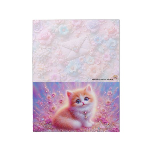 Floral Cat Notepad Notizblock (Rotiert)