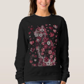 Floral Cat of Love – Romantic Pink Botanical Kitty Sweatshirt (Vorderseite)