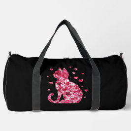 Floral Cat Print Cut Nähtasche Duffle Bag