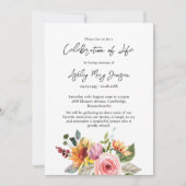 Floral Celebration of Life Funeral Einladung (Vorderseite)