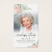 Floral Celebration of Life Photo Prayer Card (Vorderseite)