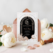 Floral Celestial Moon Star Tiara Quinceanera Foto Folieneinladung